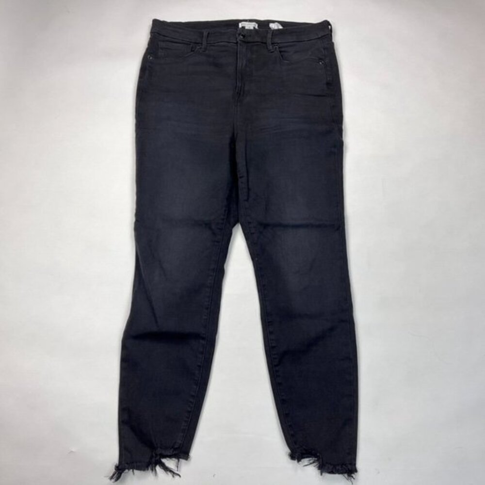 Good American Good Legs Step Fray Hem Skinny Jeans Women 16 Stretch GLSH616T